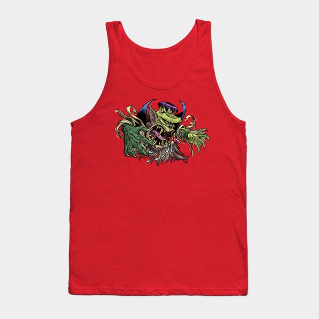 DraculaFrankensteinWerewolfMummy from the Black Lagoon Tank Top by Himmelworks